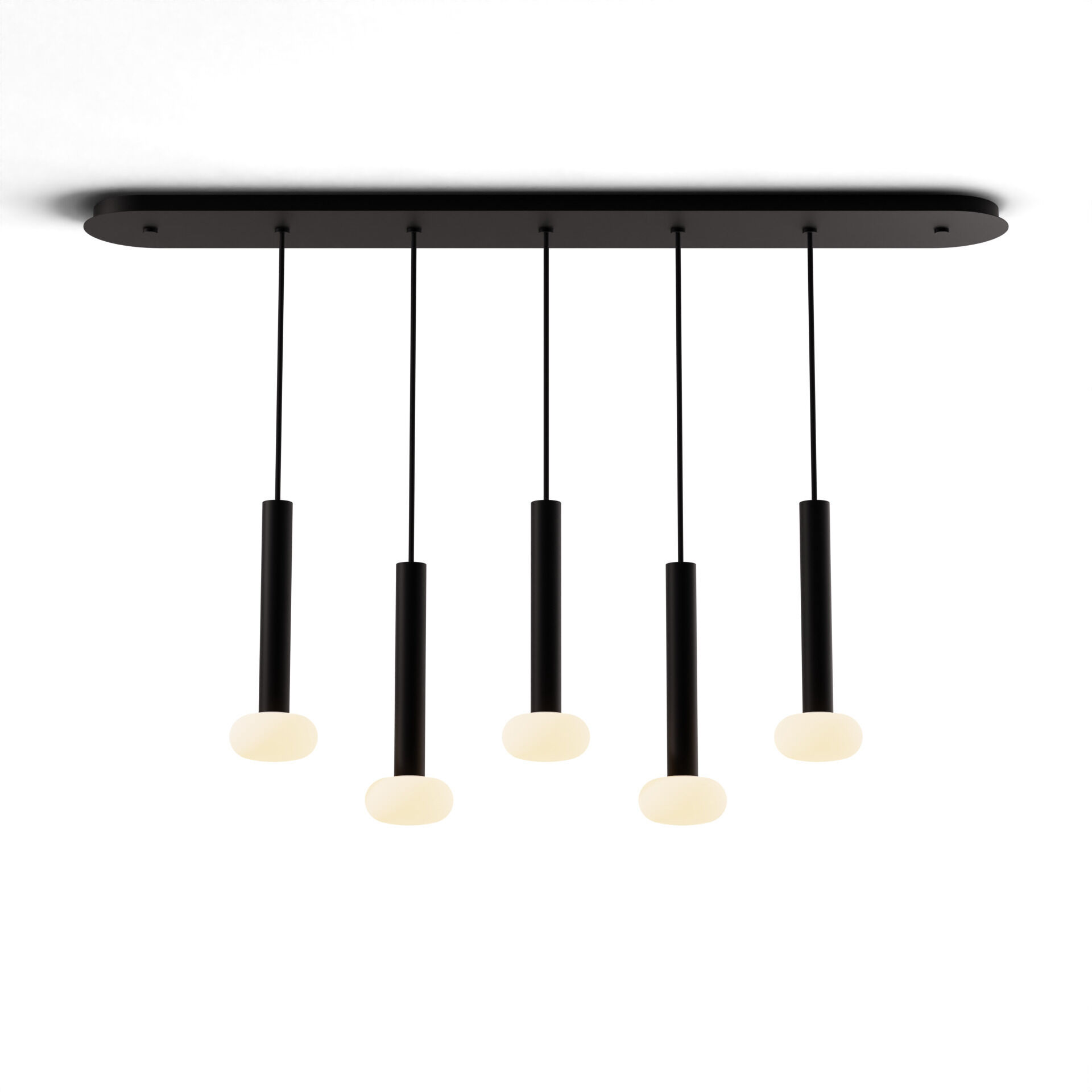 Combi LED 49 inch Matte Black Pendant Ceiling Light, Suspension / Flush Mount 2-in-1