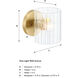 Aries 1 Light 5 inch Brushed Gold Wall Sconce Wall Light