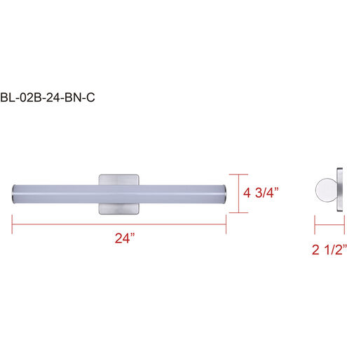 Osten LED 24 inch Brushed Nickel Vanity Light Wall Light