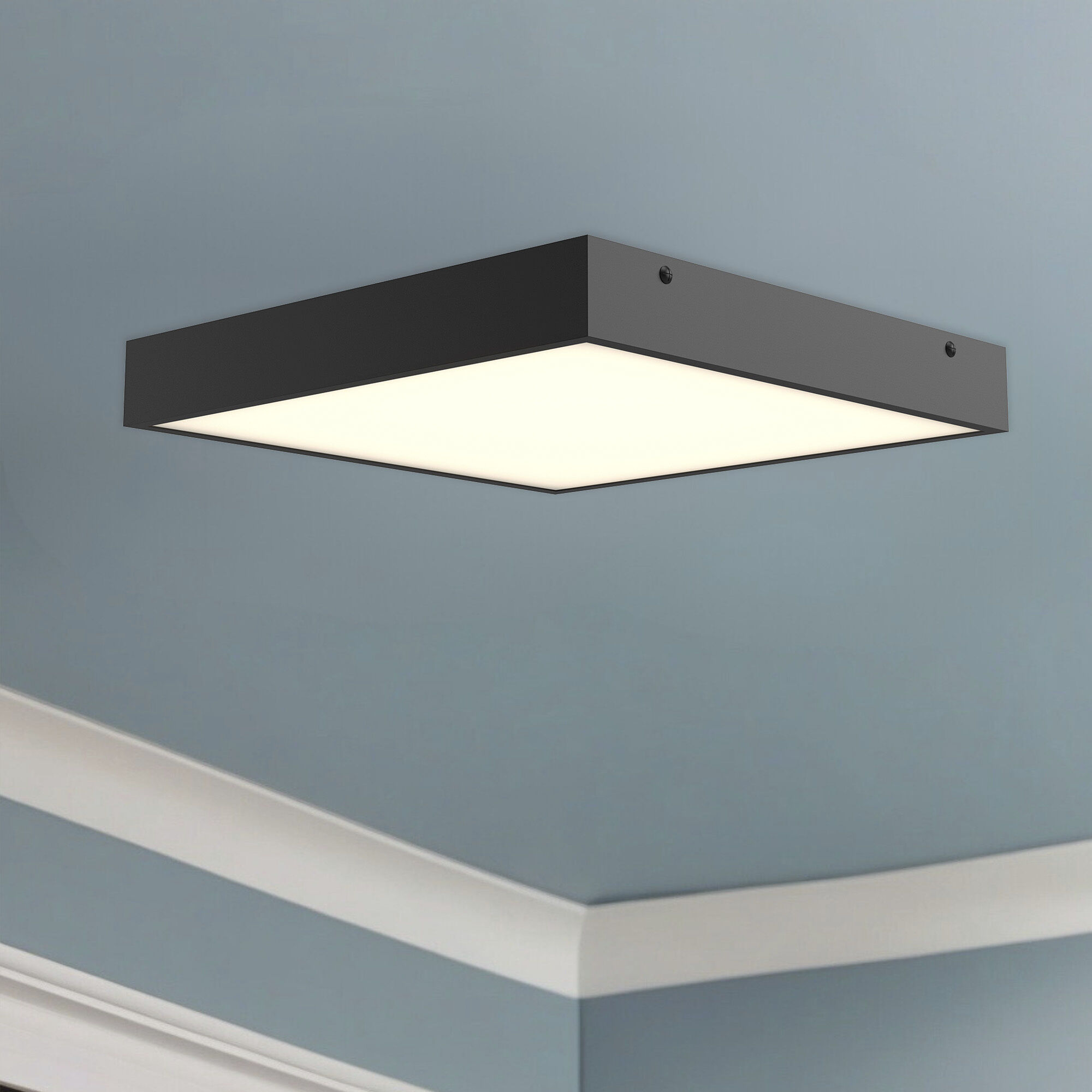 Alora Mood Sydney LED 14.25 inch Matte Black Flush Mount Ceiling Light