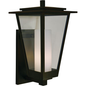 Brighton 1 Light 18 inch Bronze Outdoor Wall Mount in Clear with White Inner Cylinder