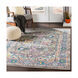 Cade 87 X 63 inch Navy/Pale Blue/Teal/Charcoal/Light Gray/Saffron Rugs, Rectangle