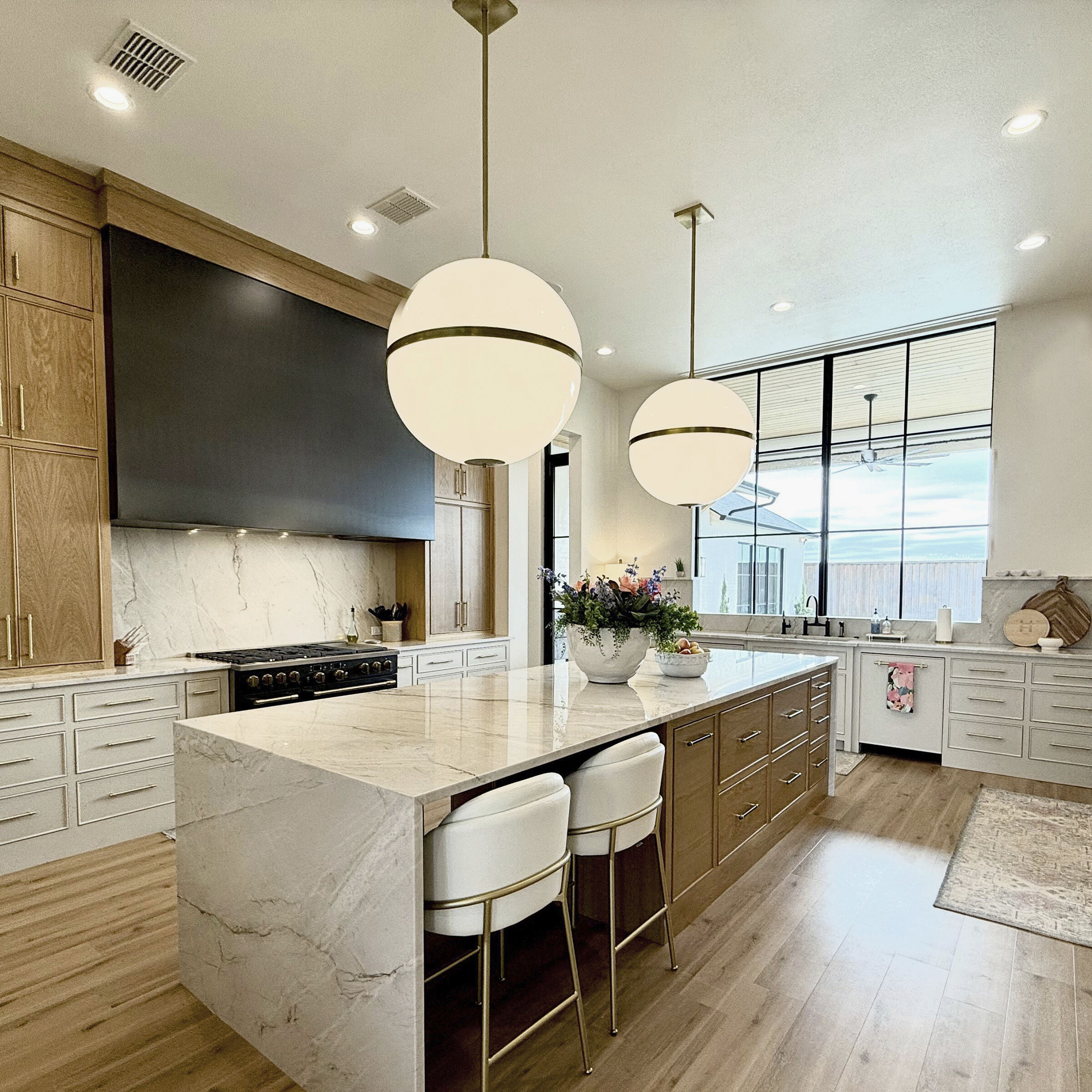 Truax 4 Light 30 inch Aged Brass Pendant Ceiling Light