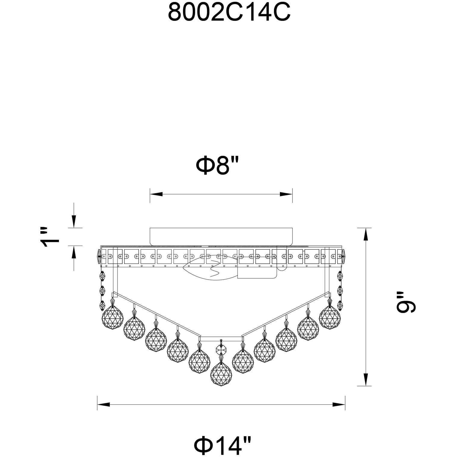 Luminous 4 Light 14 inch Chrome Flush Mount Ceiling Light