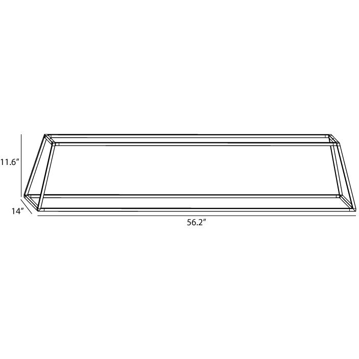 Z-Bar Rise LED 14 inch Matte black Pendant Ceiling Light, Rectangle