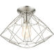 Geometric 1 Light 14 inch Brushed Nickel Flush Mount Ceiling Light