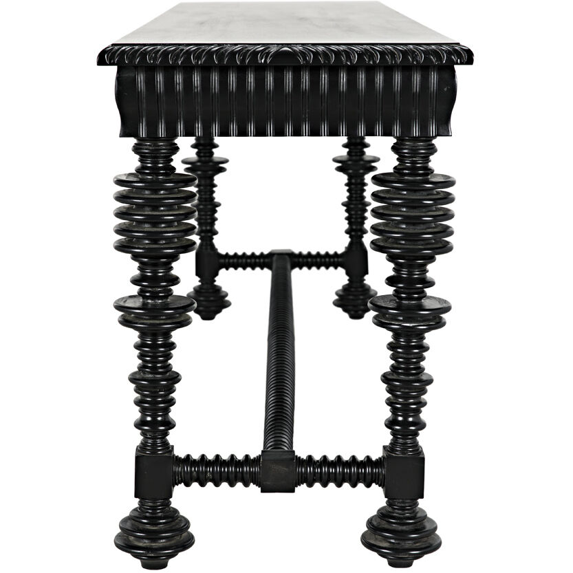 Portuguese 72.5 X 20.5 inch Hand Rubbed Black Console