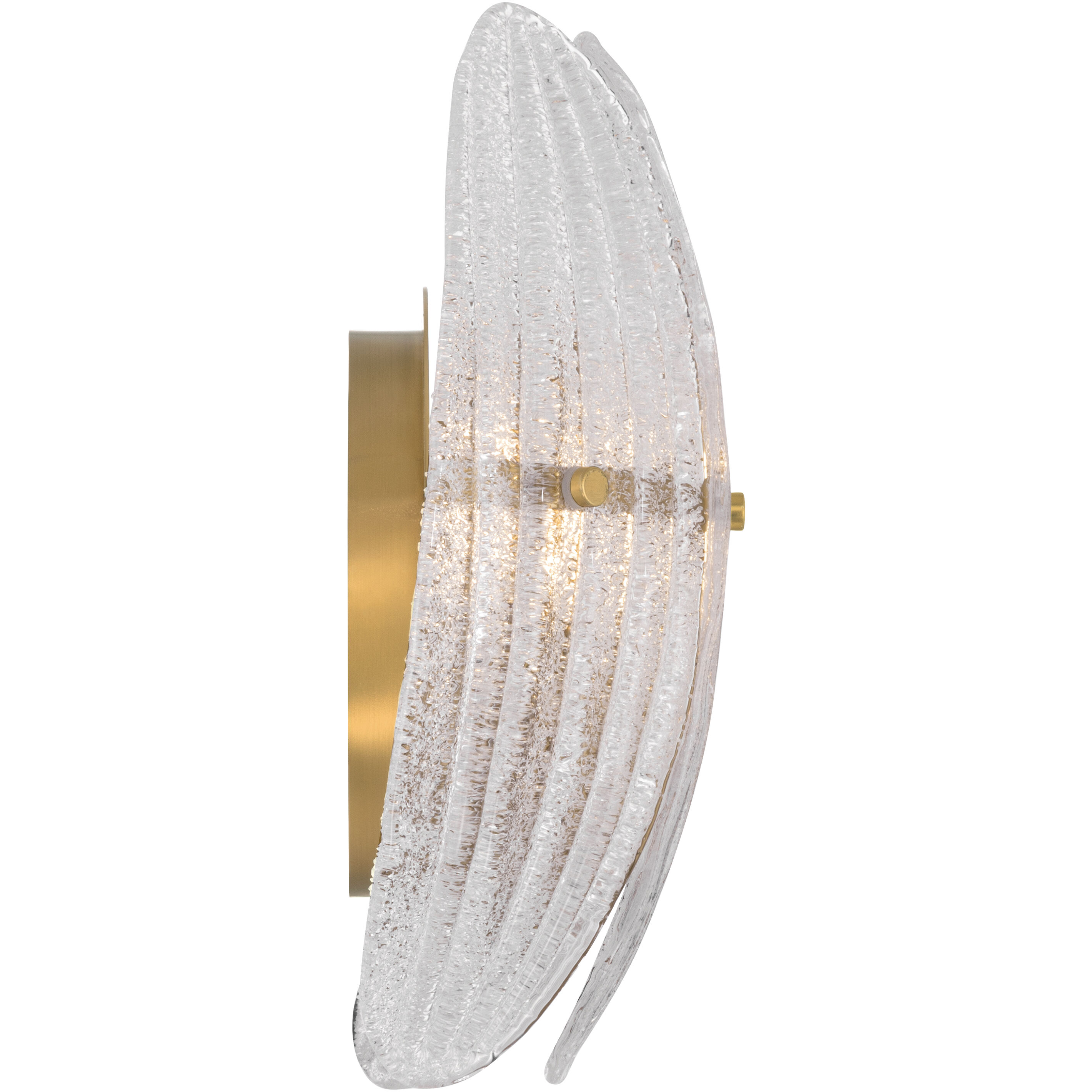 Marclaire 1 Light 9.25 inch Legacy Brass Wall Sconce Wall Light in Clear Textured Handmade Glass