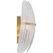 Marclaire 1 Light 9.25 inch Legacy Brass Wall Sconce Wall Light in Clear Textured Handmade Glass