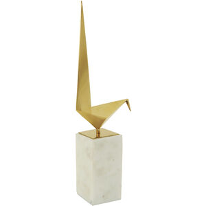 Bird Gold and White Statue