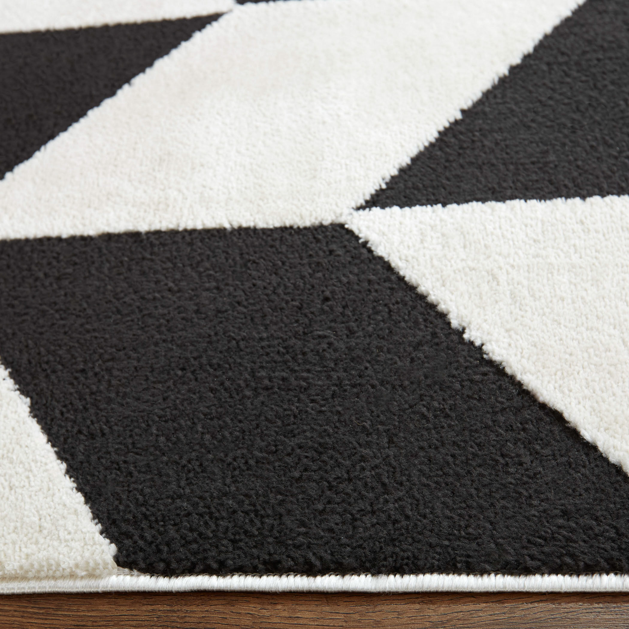 Optika 36 X 24 inch Black/White Rug in 2 x 3