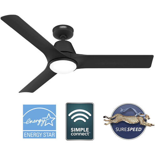 Aeronaut 52 inch Matte Black Outdoor Ceiling Fan