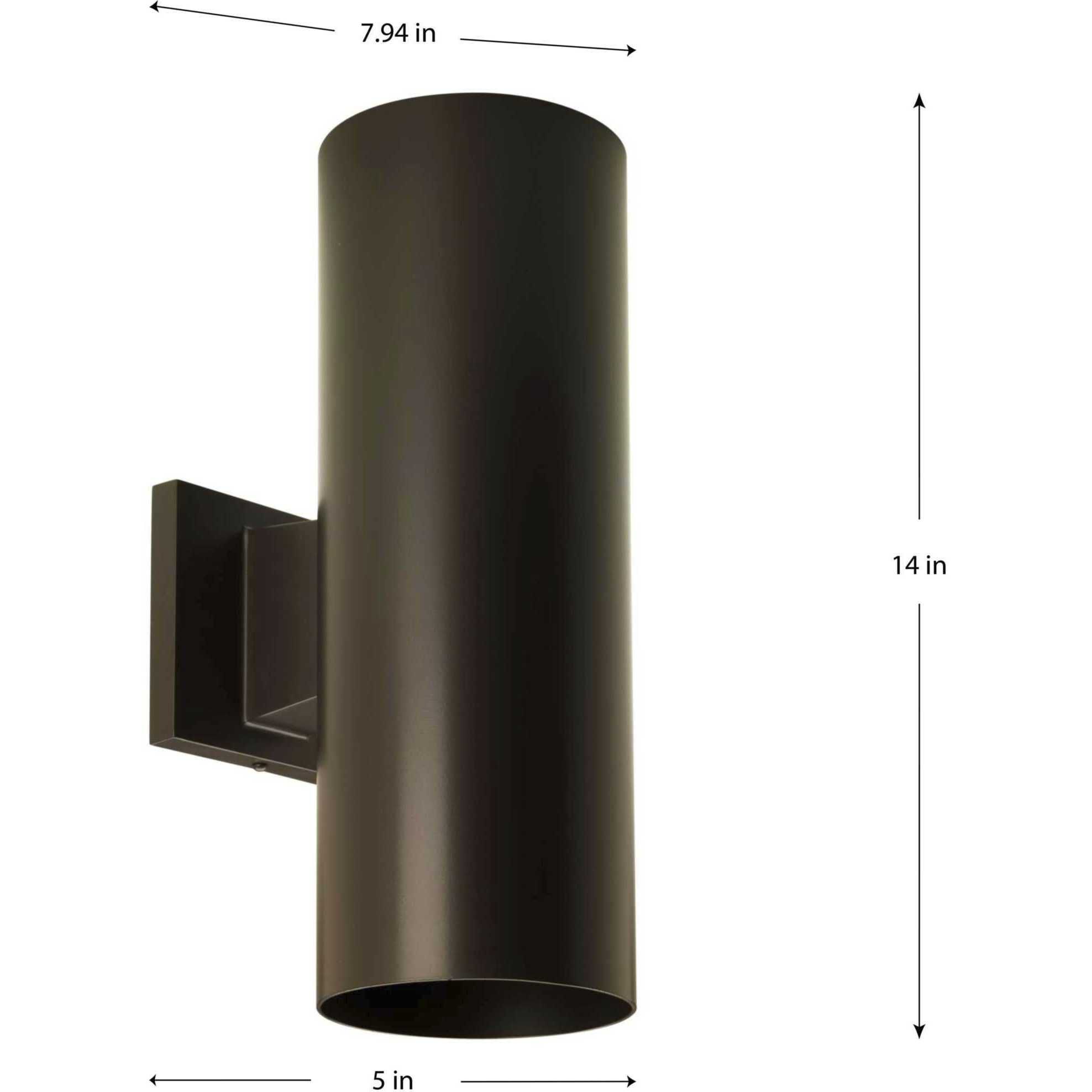 5IN CYL RNDS Up/Down Outdoor Wall Light in Antique Bronze, Progress LED