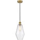 Edison Cindyrella LED 7 inch Brushed Brass Mini Pendant Ceiling Light