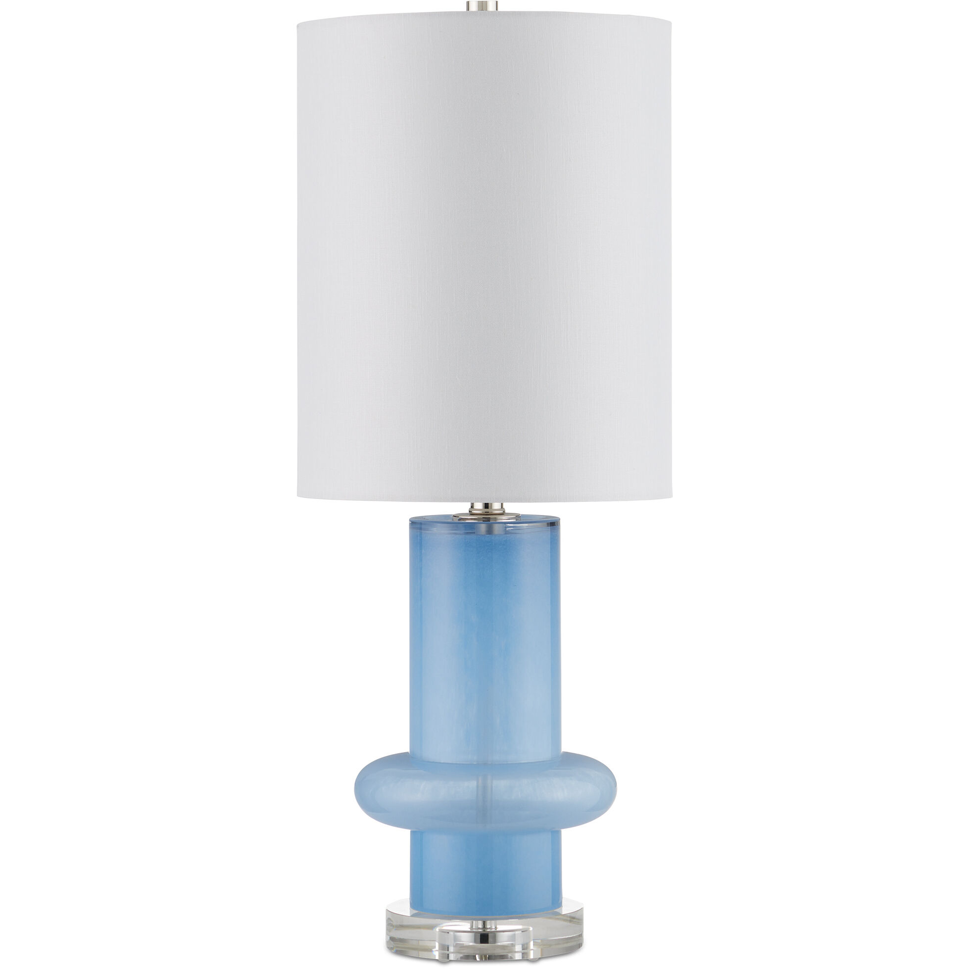 Aquaviva 27.75 inch 150 watt Blue/Clear/Polished Nickel Table Lamp Portable Light