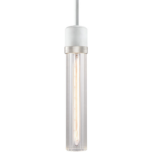 Zigrina 1 Light 5.13 inch Matte White with Polished Nickel Pendant Ceiling Light