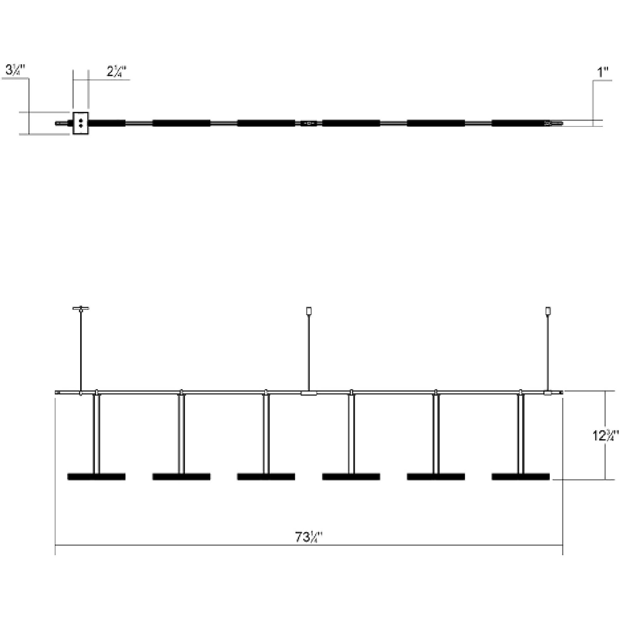 Suspenders LED 73 inch Satin Black Modular Pendant Composition Ceiling Light