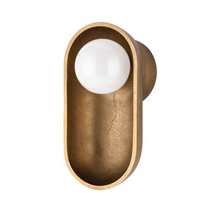 Nathan LED 6 inch Aged Brass Wall Sconce Wall Light