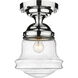 Vaughn 1 Light 10.5 inch Chrome Flush Mount Ceiling Light
