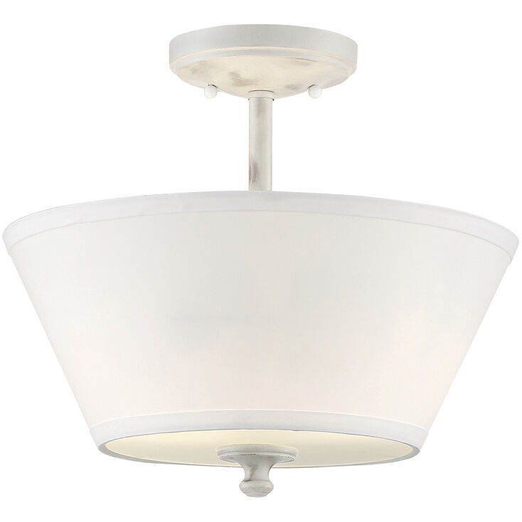 Newport 2 Light 13.5 inch Coastal Weathered White Semi-Flush Ceiling Light