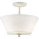 Newport 2 Light 13.5 inch Coastal Weathered White Semi-Flush Ceiling Light