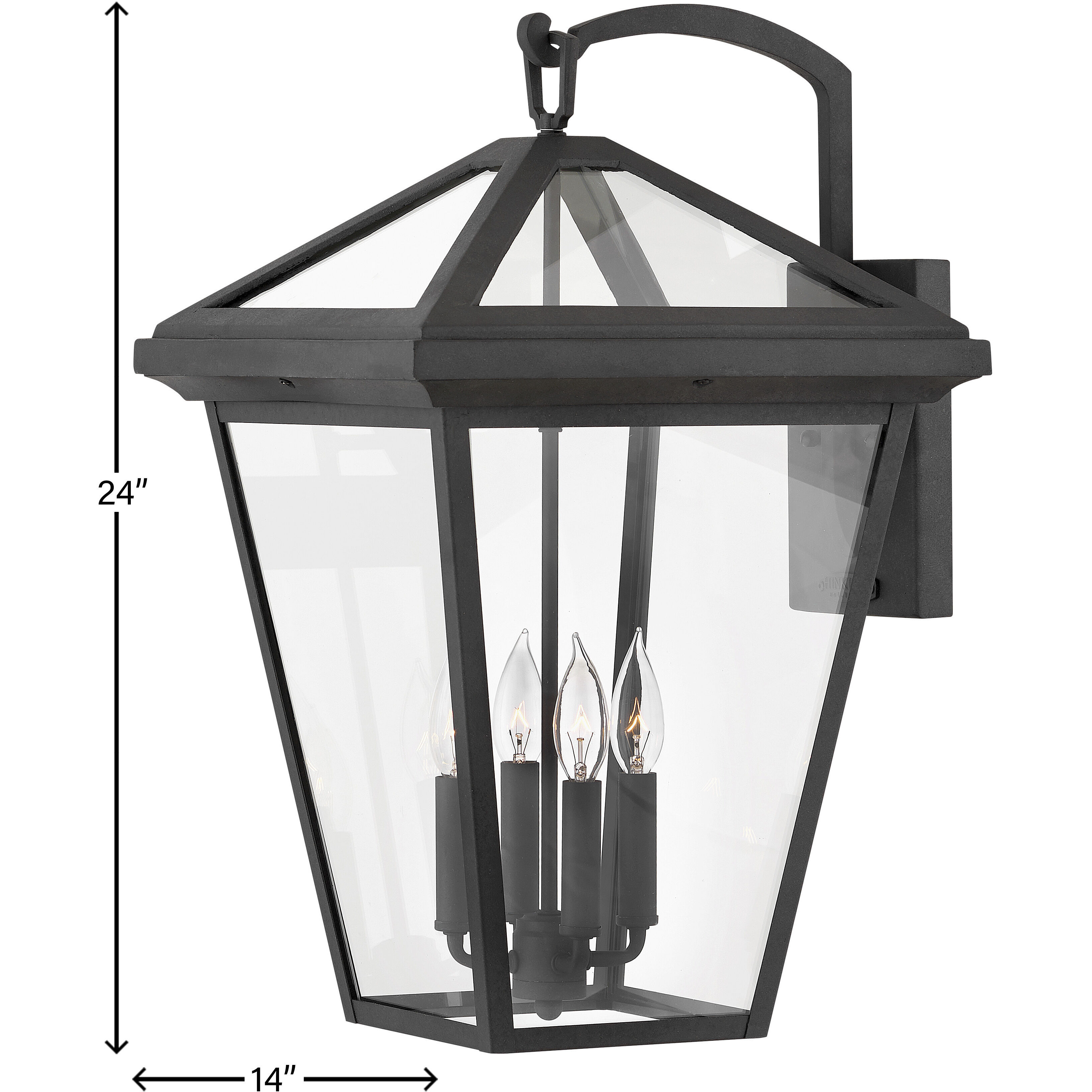 Estate Series Alford Place LED 24 inch Museum Black Outdoor Wall Mount Lantern, Large
