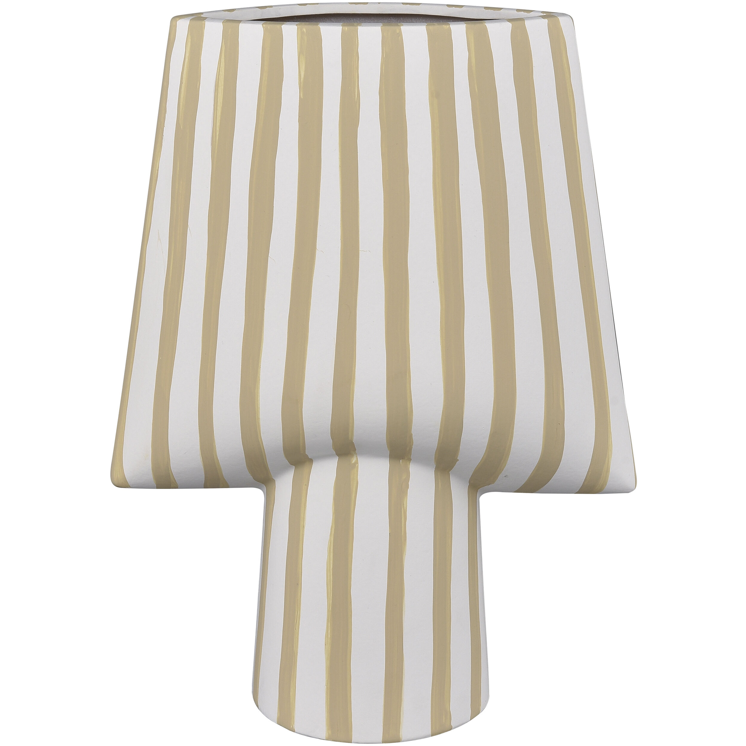 Hawking 12 X 9 inch Vase in White with Beige