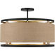 Windward Passage 4 Light 21 inch Coal And Soft Brass Semi-Flush Ceiling Light