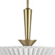 Alora Mood Bridgette Pendant Ceiling Light in Brushed Gold and Folded White, Linen Shade