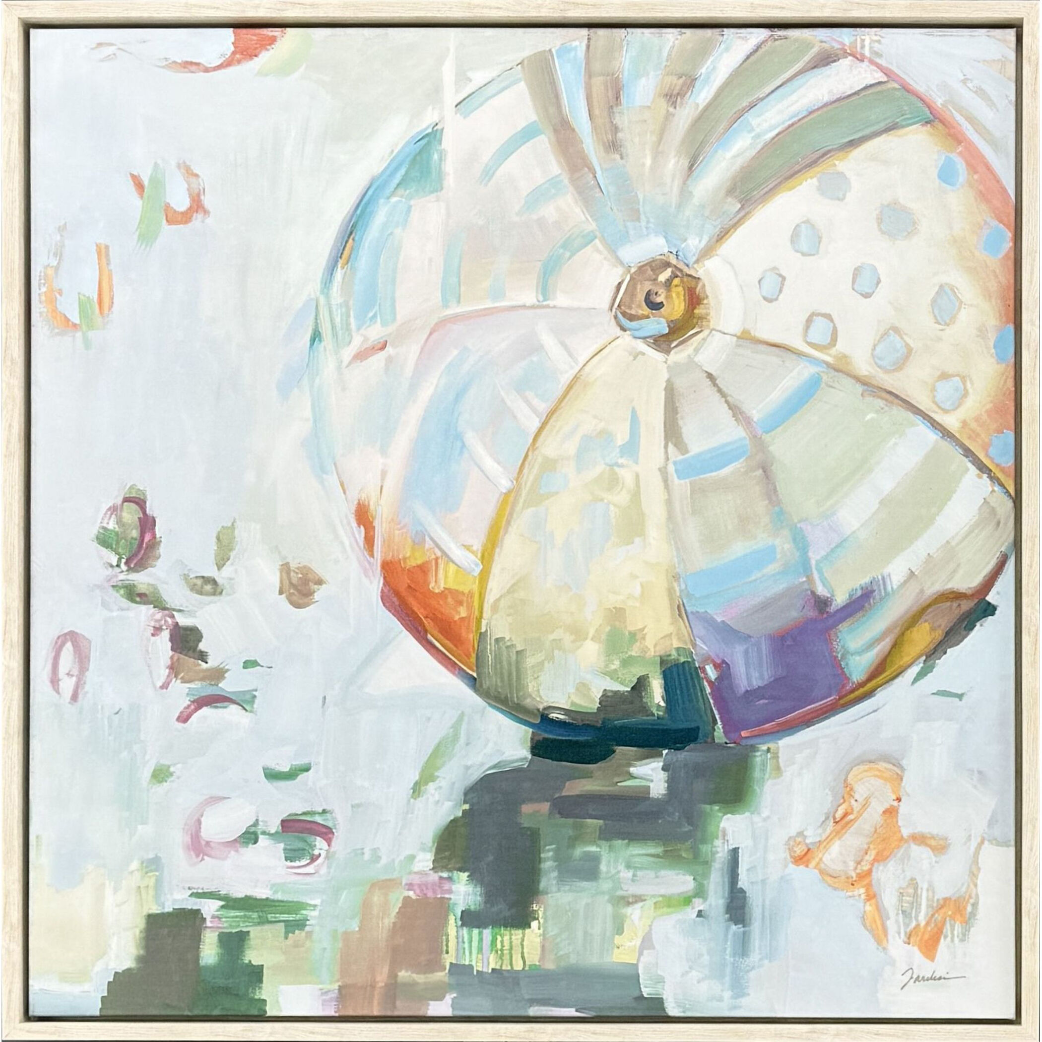 Beach Balls Blue and Brown and Green and Multi Canvas