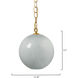 Camber 1 Light 11.5 inch Brass Pendant Ceiling Light in Blue Mouth-Blown Glass