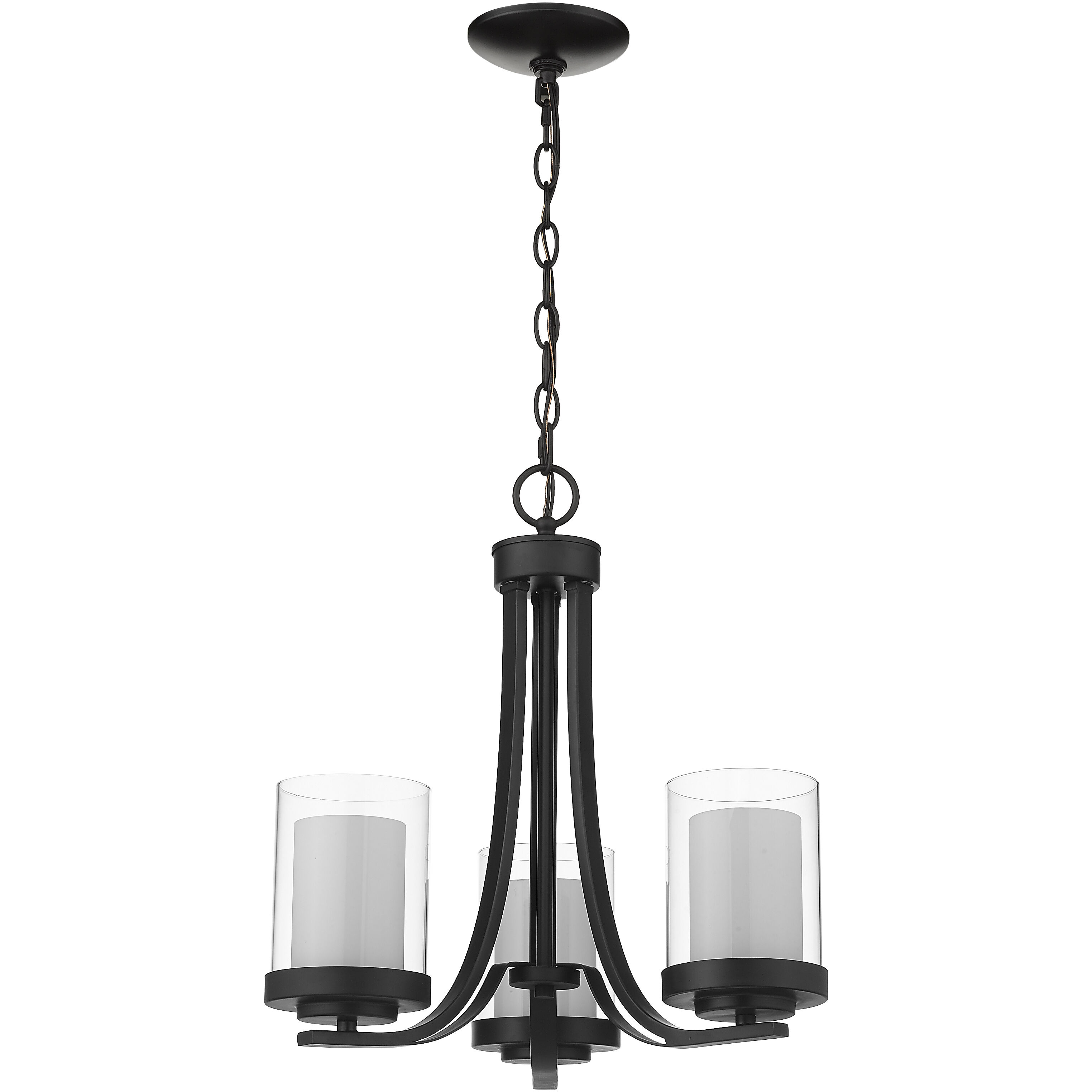 Willow 3 Light 16 inch Matte Black Chandelier Ceiling Light
