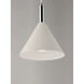 Funnel LED 7.75 inch White and Polished Chrome Single Pendant Ceiling Light