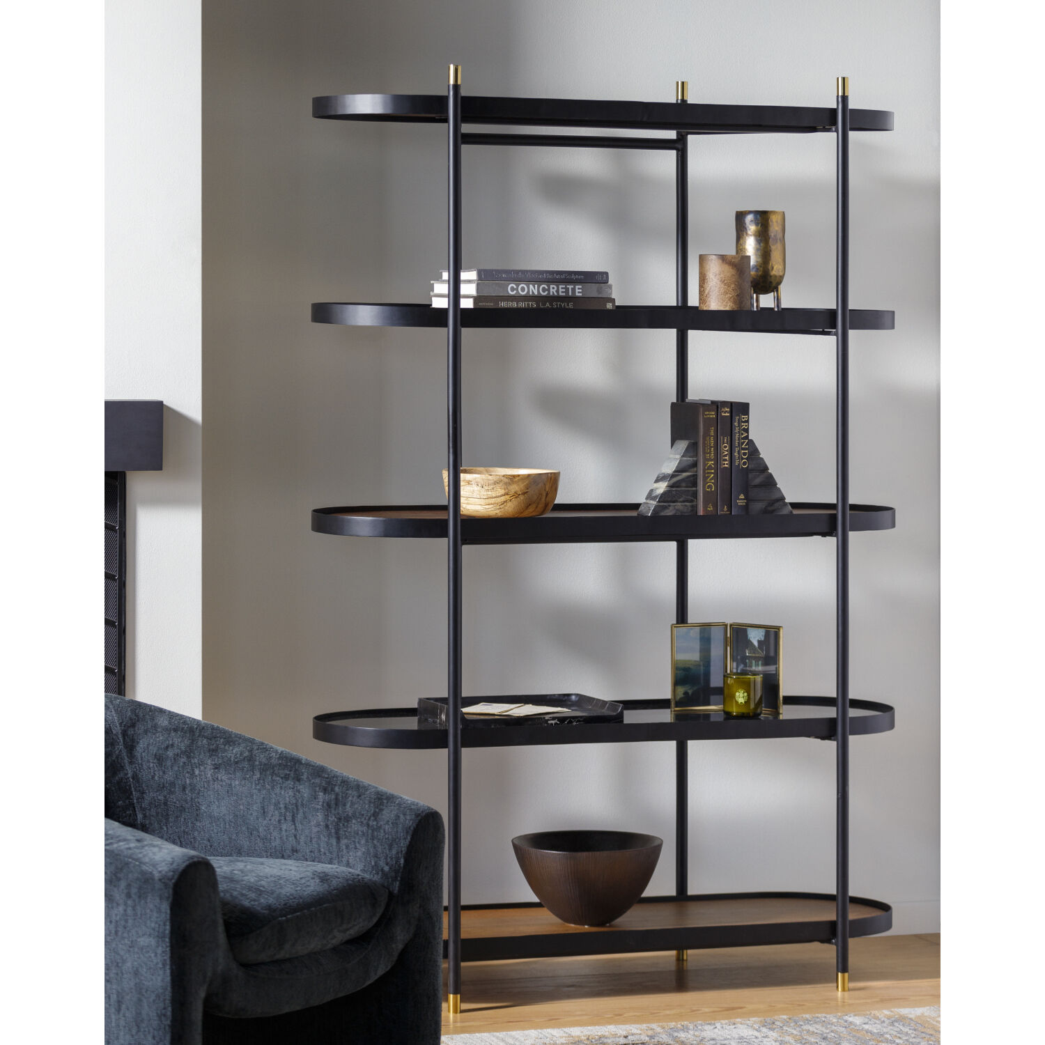 Pearson Dark Brown / Black / Black Bookcase