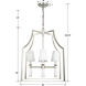 Baxter 4 Light 22 inch Polished Nickel Lantern Chandelier Ceiling Light