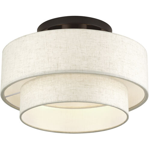 Manorwood 3 Light 15 inch English Bronze Semi Flush Mount Ceiling Light, Large