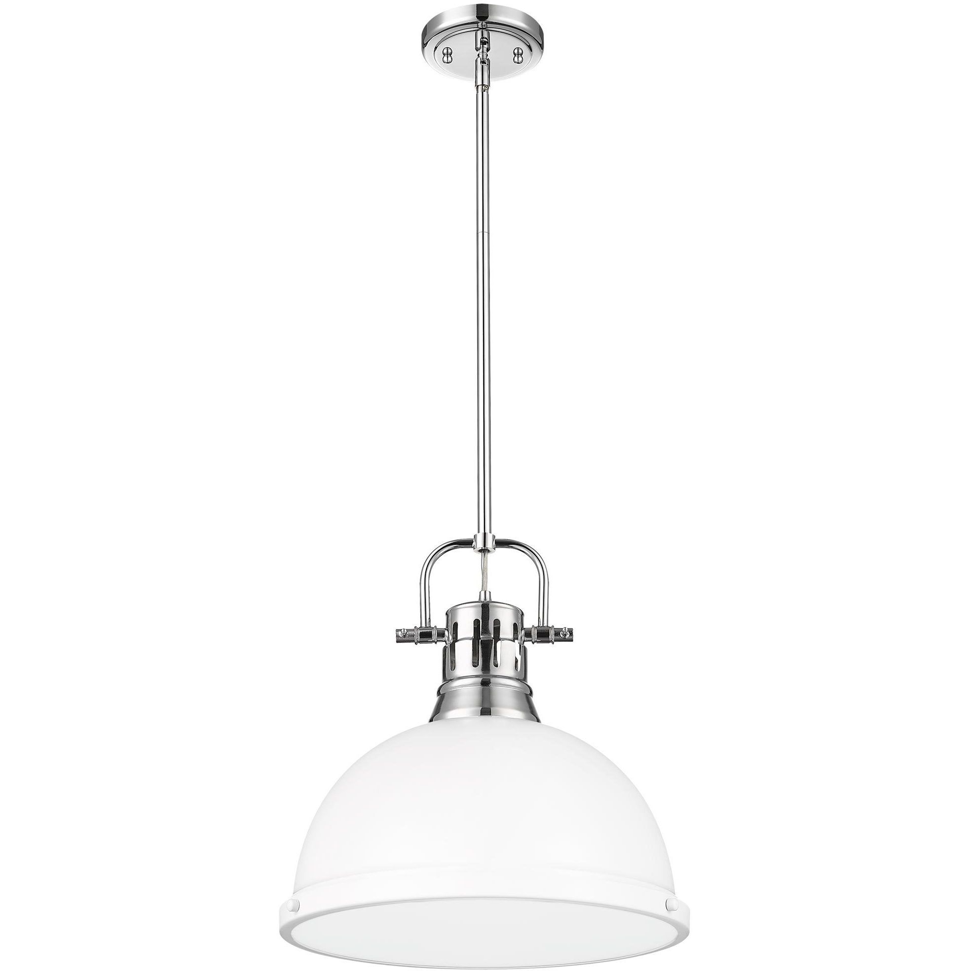 Yep Duncan 1 Light 14 inch Chrome Pendant Ceiling Light in Matte White