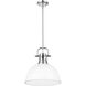 Yep Duncan 1 Light 14 inch Chrome Pendant Ceiling Light in Matte White