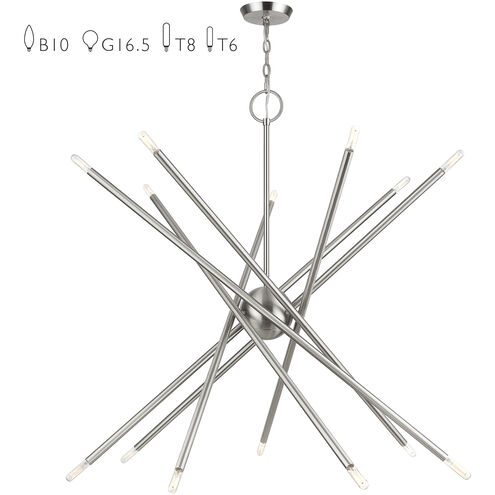 Soho 14 Light 40 inch Brushed Nickel Foyer Chandelier Ceiling Light