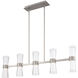 Hourglass Linear Pendant Ceiling Light in 2700K, Brushed Nickel, dweLED