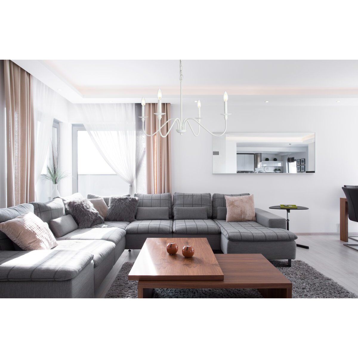 Rohan 4 Light 30 inch White Chandelier Ceiling Light