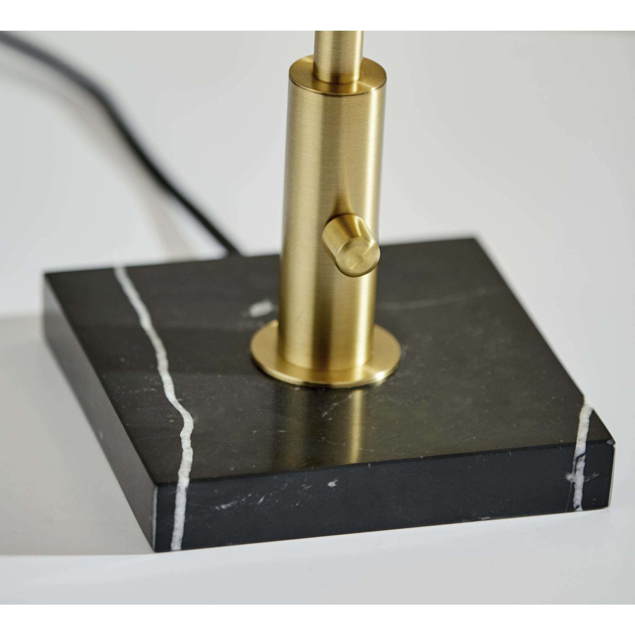 Doppler 23 inch 3.00 watt Antique Brass and Black Marble Table Lamp Portable Light