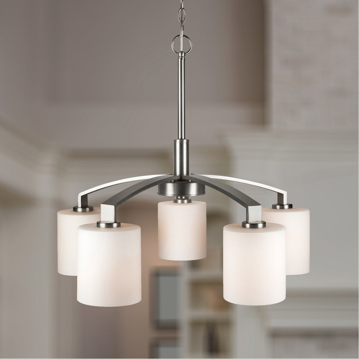 Aubrey 5 Light 27 inch Brushed Nickel Chandelier Ceiling Light