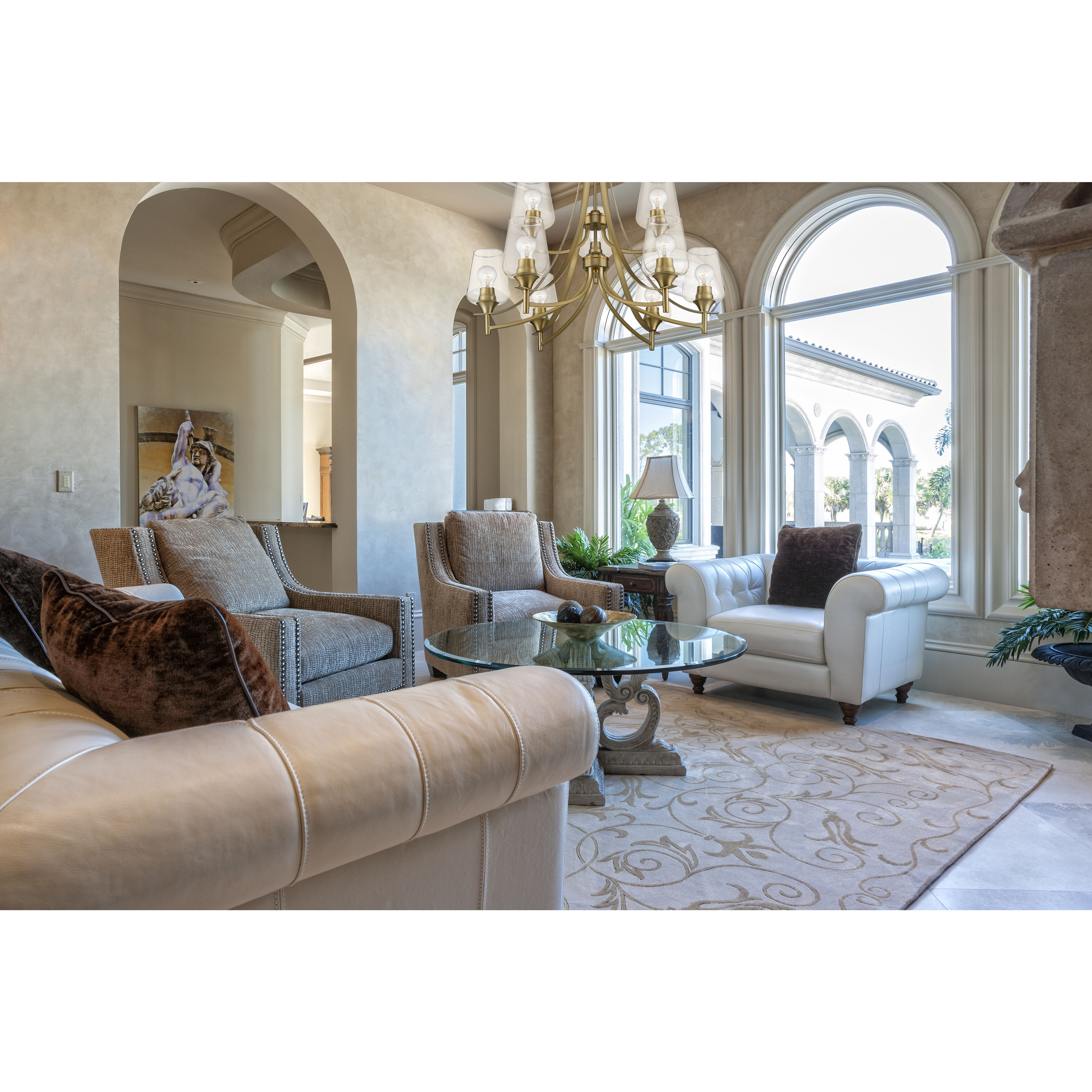 Joliet 9 Light 31 inch Olde Brass Chandelier Ceiling Light