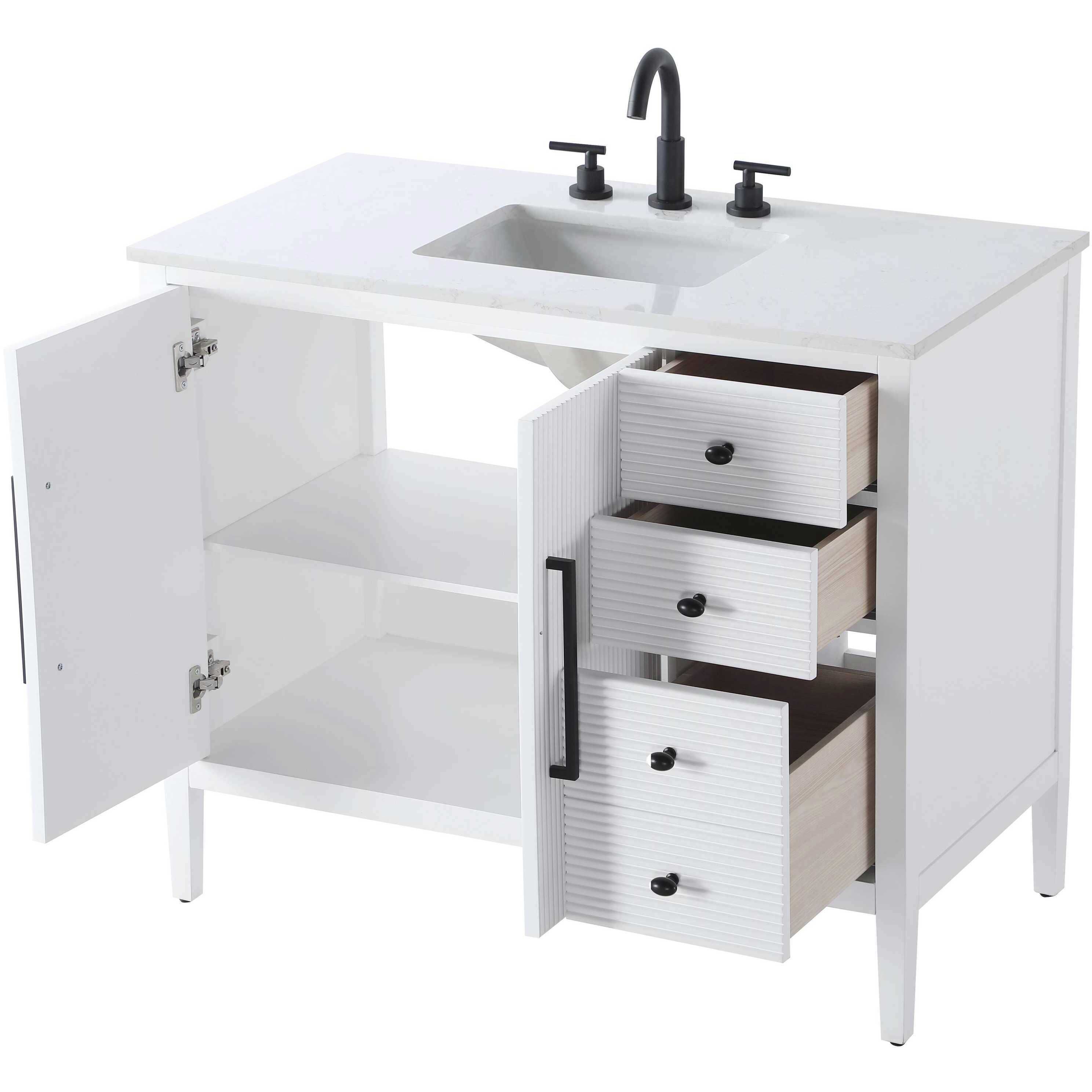Blakely 42 X 34 inch White Bathroom Vanity Cabinet