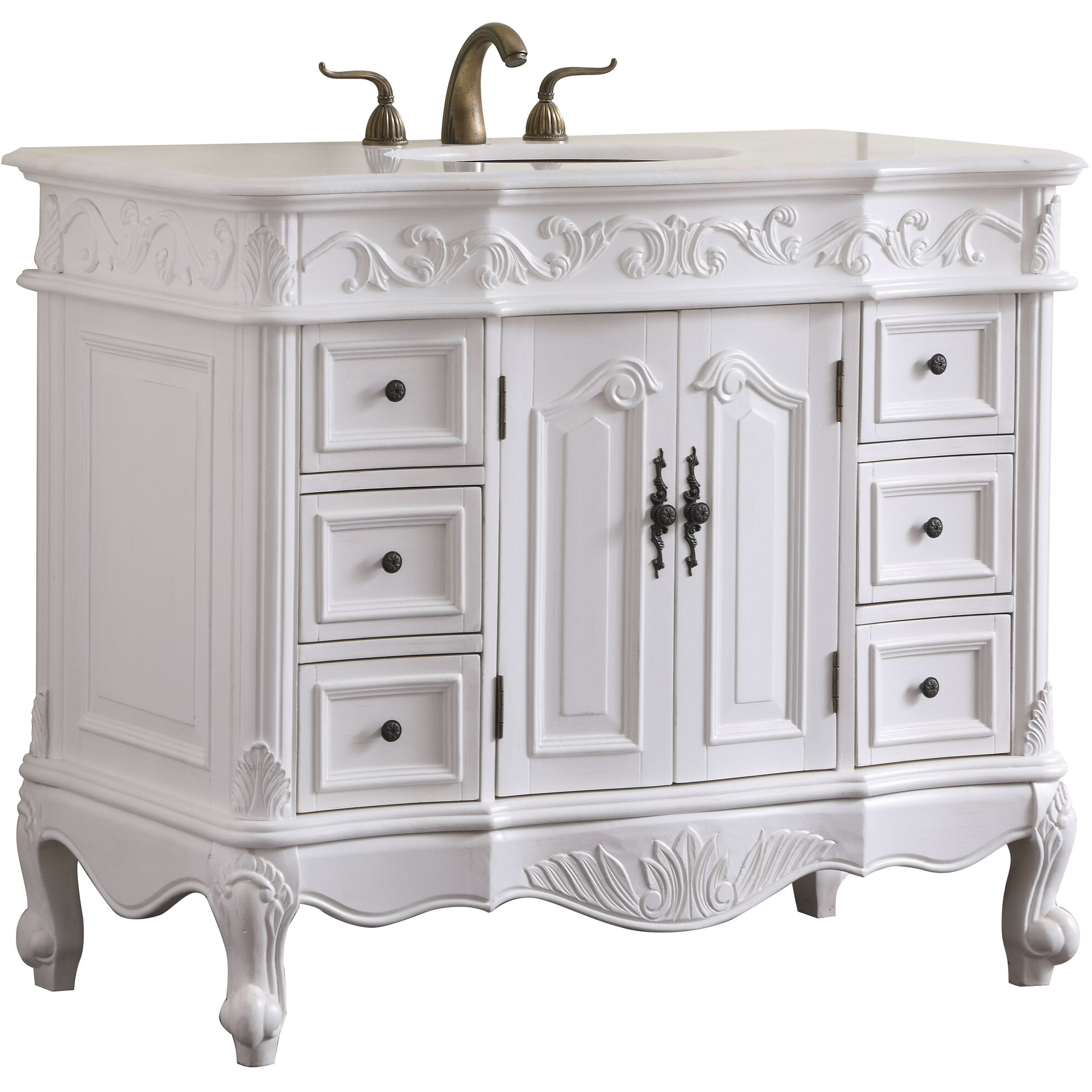 Oakland 84 X 22 X 72 inch Antique White Vanity Sink Set