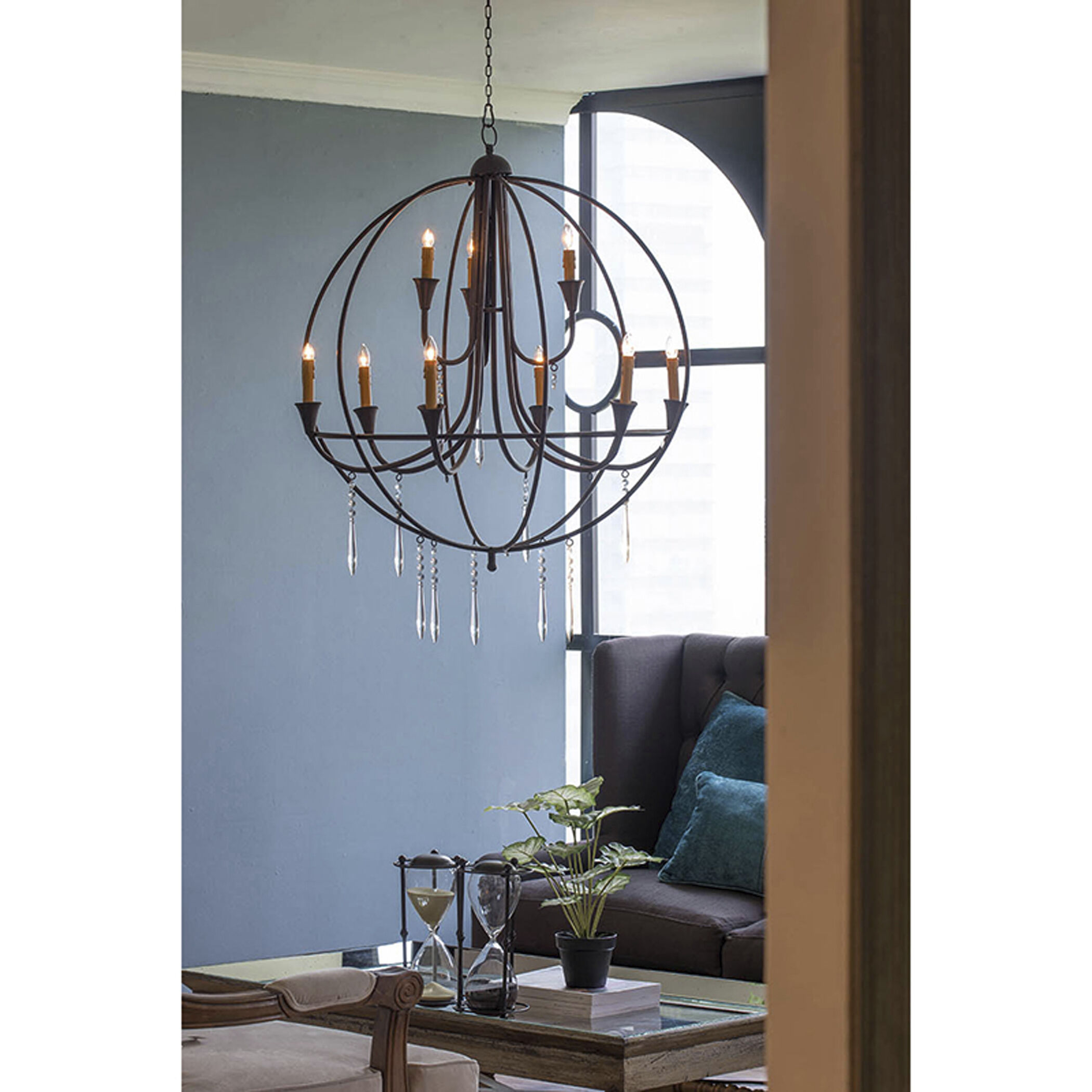 Ballard 9 Light 31.5 inch Satin Black Pendant Ceiling Light