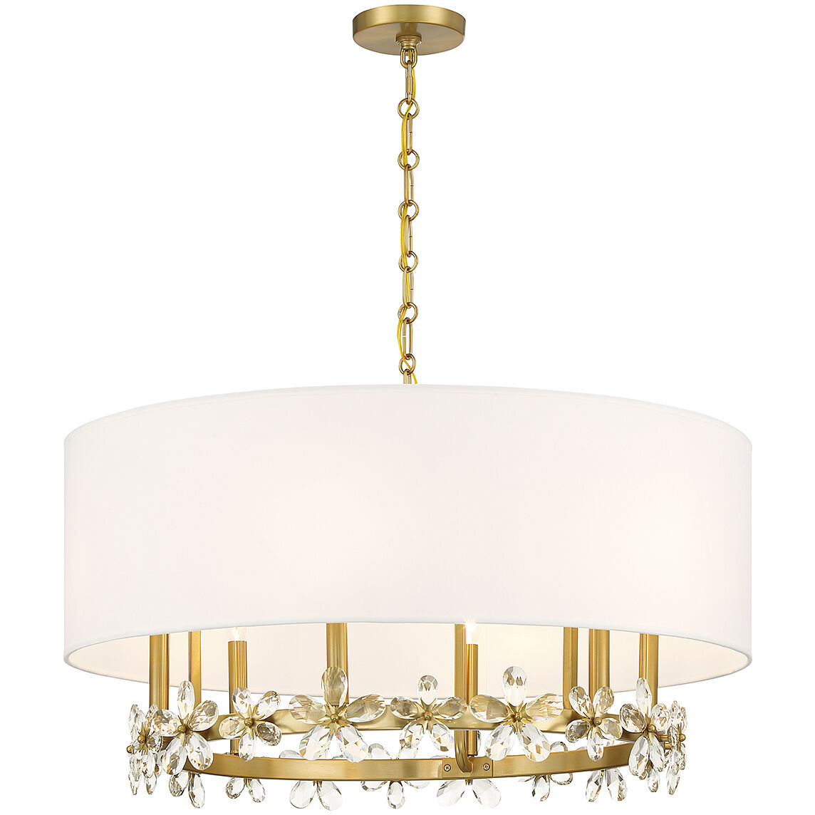 Dahlia 6 Light 30 inch Warm Brass Pendant Ceiling Light