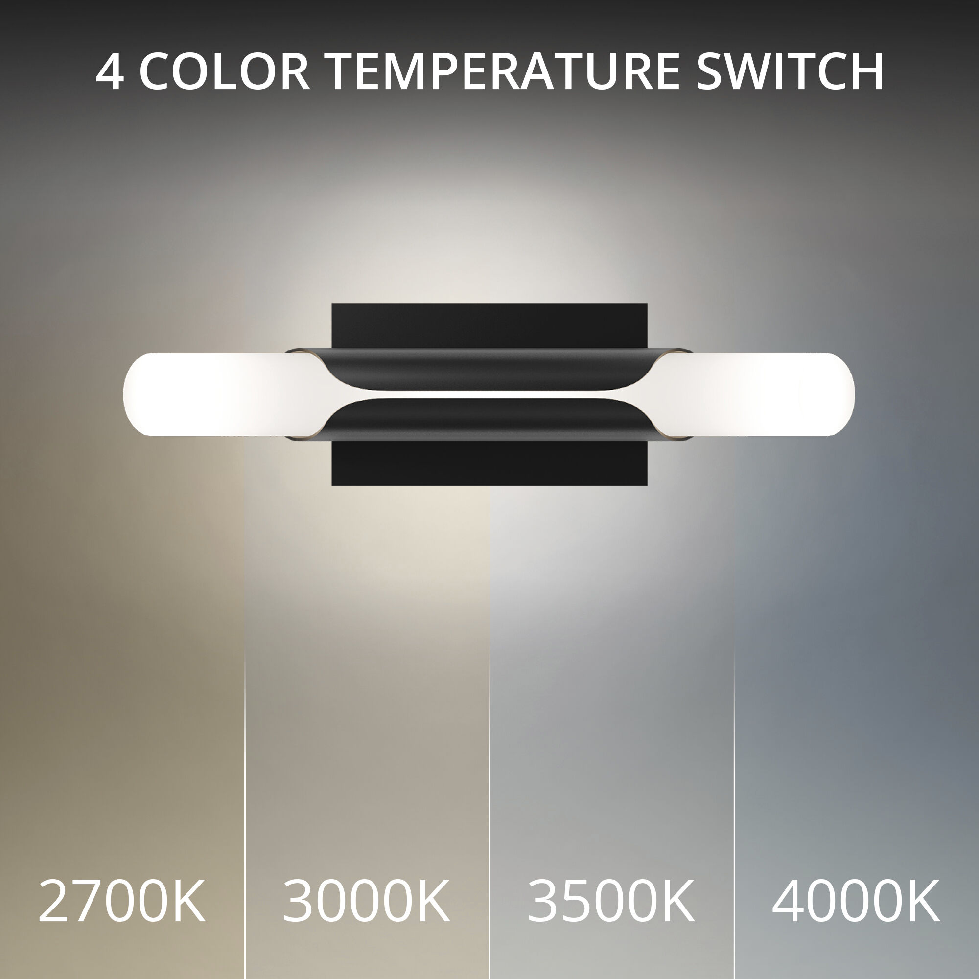 Wrappe Wall Sconce Wall Light in 2700K, Black, dweLED