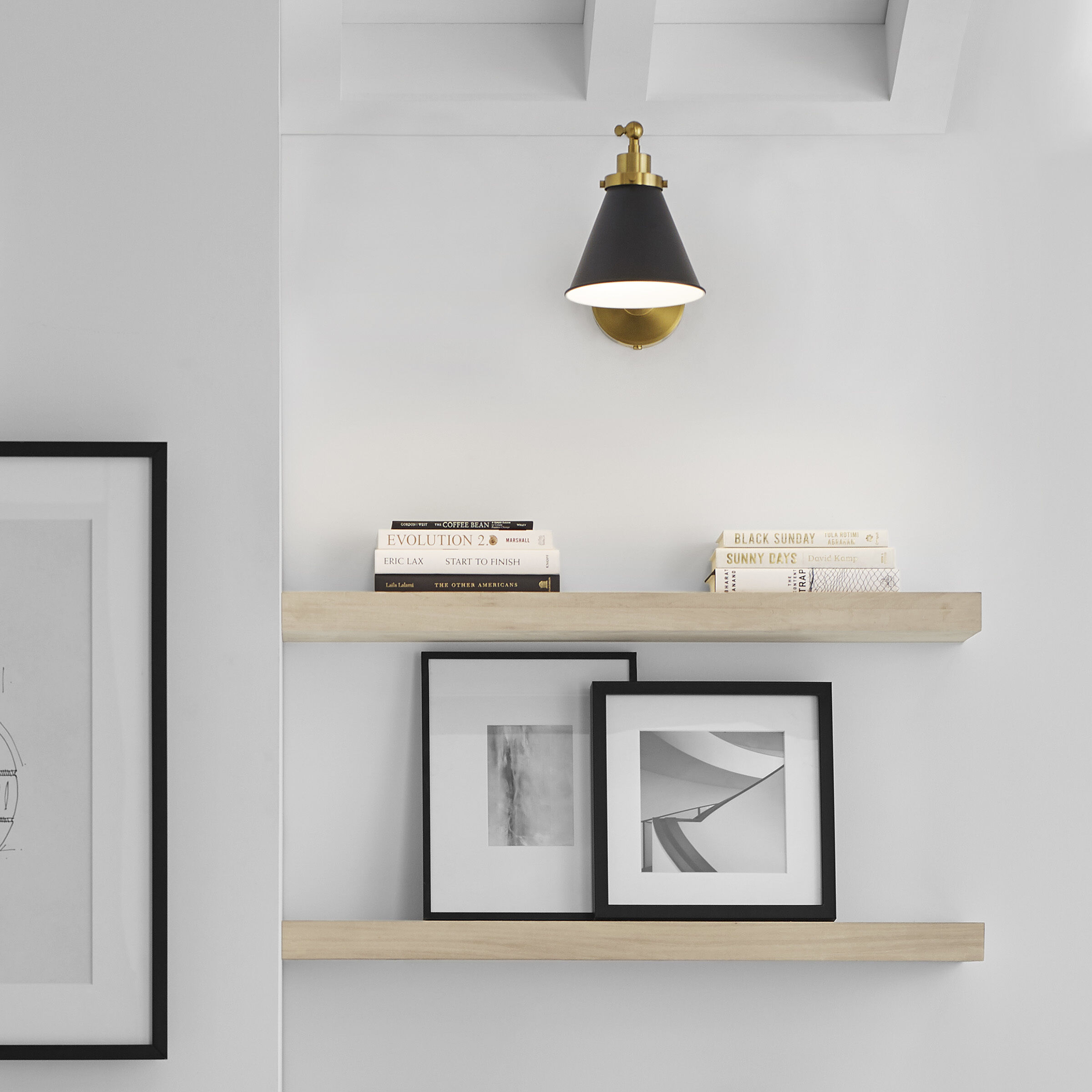 C&M by Chapman & Myers Wellfleet 15.88 inch 75 watt Midnight Black and Burnished Brass Task Sconce Wall Light in Midnight Black / Burnished Brass